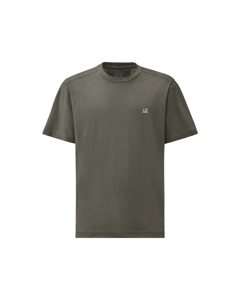 C.P. Company C.P. COMPANY 20/1 JERSEY PLATED LOGO T-SHIRT GUNMETAL C.P. Company C.P. COMPANY 20/1 JERSEY PLATED LOGO T-SHIRT GUNMETAL