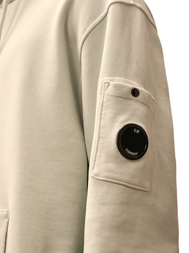 C.P. Company C.P. COMPANY DIAGONAL FLEECE HOODED LENS SWEATER DEW