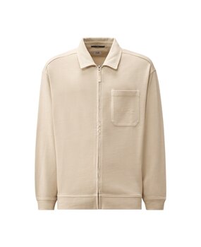 C.P. Company C.P. COMPANY COMBED JERSEY BOXY SIP SWEATVEST DEW BEIGE