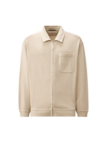 C.P. Company C.P. COMPANY COMBED JERSEY BOXY SIP SWEATVEST DEW BEIGE