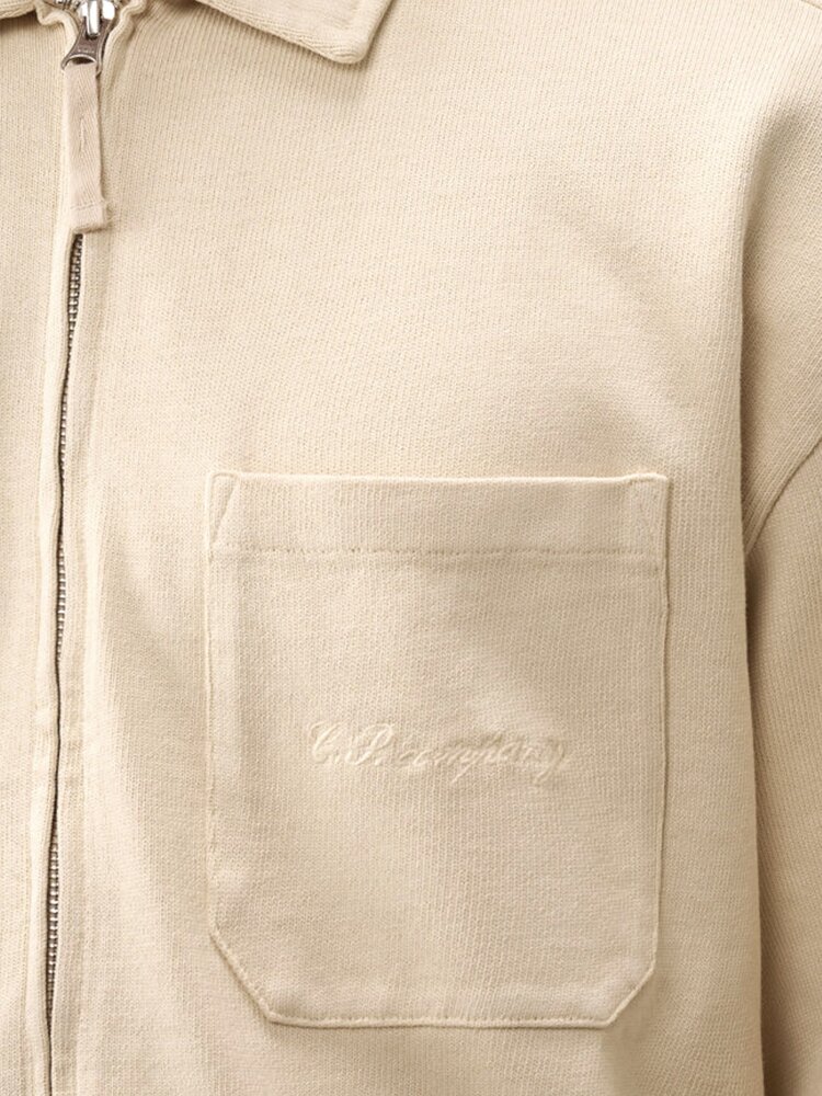 C.P. Company C.P. COMPANY COMBED JERSEY BOXY SIP SWEATVEST DEW BEIGE