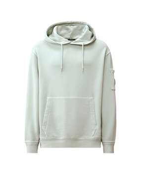 C.P. Company COTTON DIAGONAL FLEECE HOODED LENS SWEATSHIRT MISTY BLUE