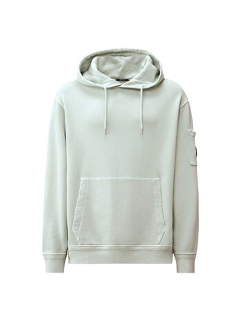 C.P. Company COTTON DIAGONAL FLEECE HOODED LENS SWEATSHIRT MISTY BLUE