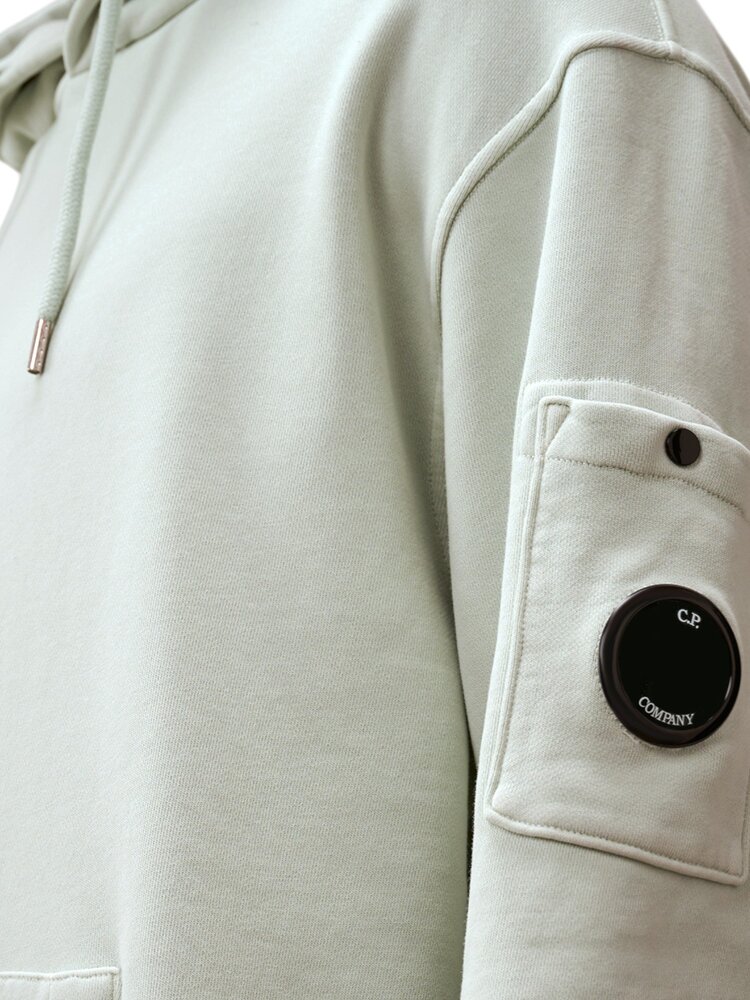 C.P. Company COTTON DIAGONAL FLEECE HOODED LENS SWEATSHIRT MISTY BLUE