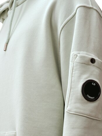 C.P. Company COTTON DIAGONAL FLEECE HOODED LENS SWEATSHIRT MISTY BLUE