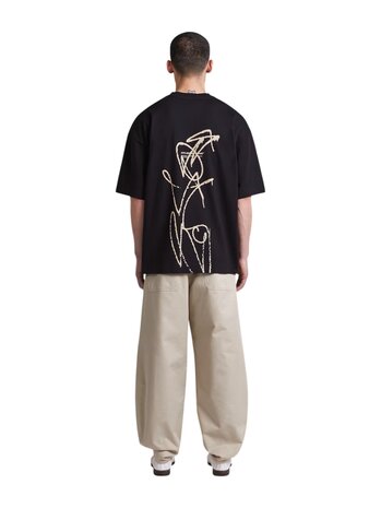 Applied Art Forms APPLIED ART FORMS 194-A GRAPHIC OVERSIZED T-SHIRT BLACK