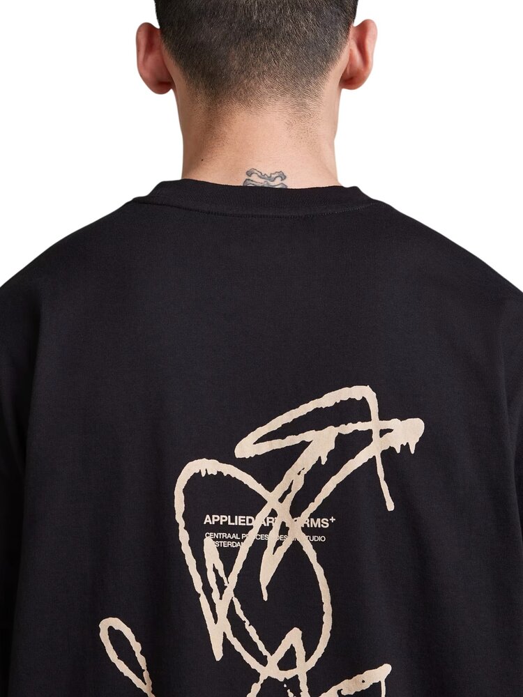Applied Art Forms APPLIED ART FORMS 194-A GRAPHIC OVERSIZED T-SHIRT BLACK