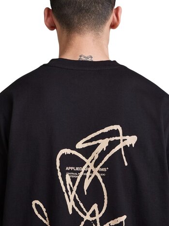 Applied Art Forms APPLIED ART FORMS 194-A GRAPHIC OVERSIZED T-SHIRT BLACK