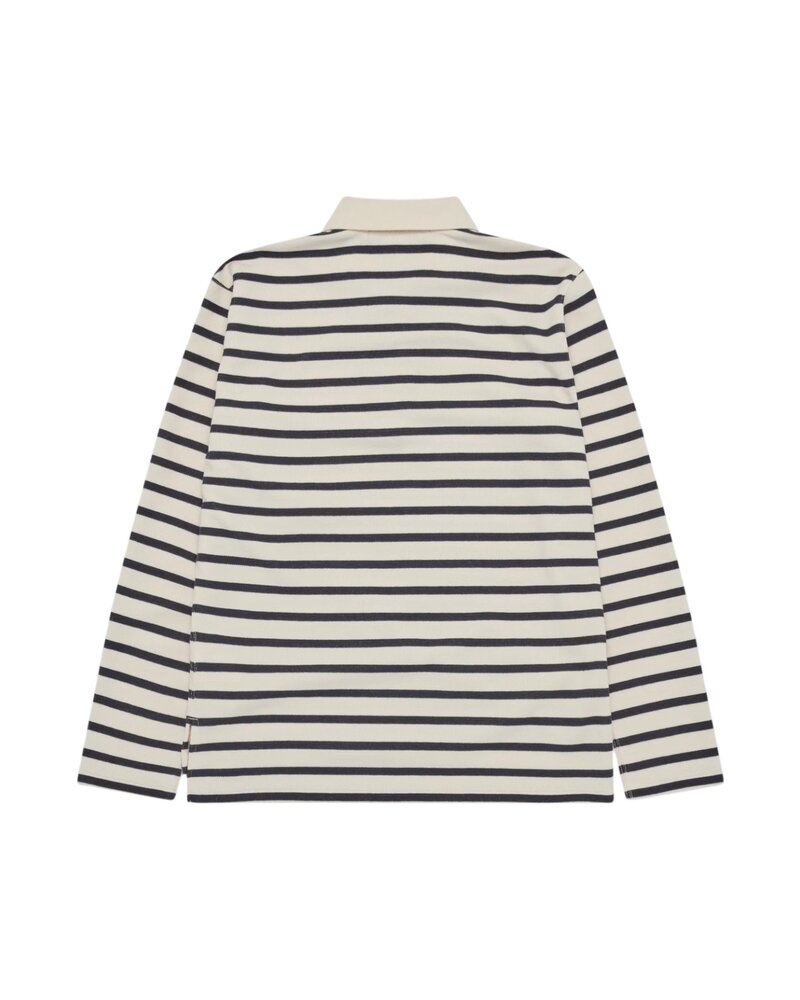 Commes des Garcons Junya Watanabe COMME DES GARÇONS JUNYA WATANABE STRIPED LONGSLEEVE POLO NATURAL/NAVY