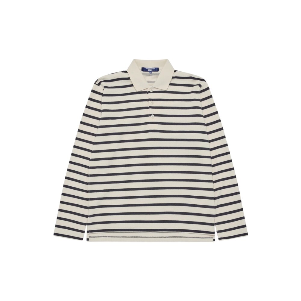 COMME DES GARÇONS JUNYA WATANABE STRIPED LONGSLEEVE POLO NATURAL