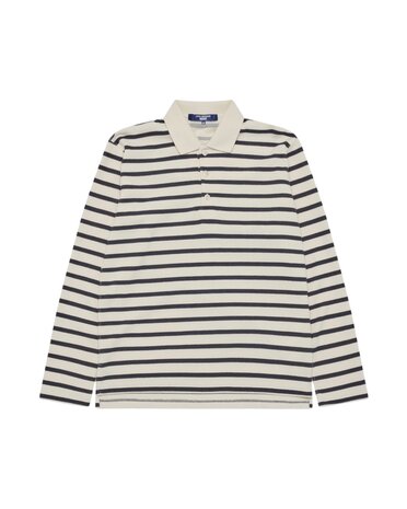 Commes des Garcons Junya Watanabe COMME DES GARÇONS JUNYA WATANABE STRIPED LONGSLEEVE POLO NATURAL/NAVY