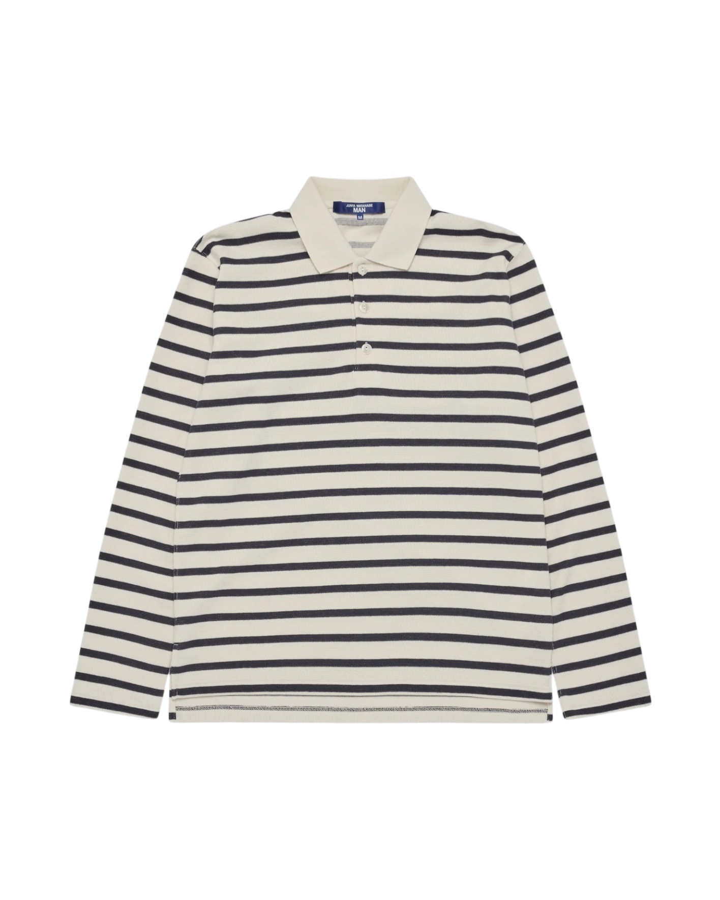 COMME DES GARÇONS JUNYA WATANABE STRIPED LONGSLEEVE POLO NATURAL