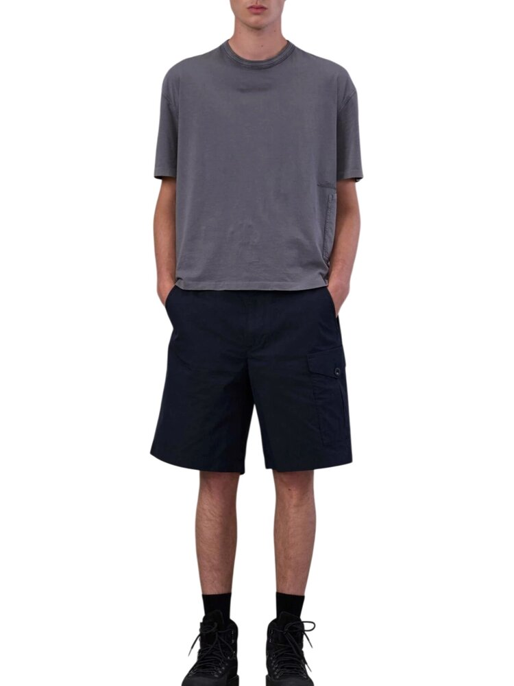 Ten C TEN C STRAIGHT-LEG PIECE DYED SHORTS NAVY