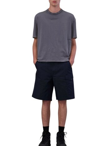 Ten C TEN C STRAIGHT-LEG PIECE DYED SHORTS NAVY