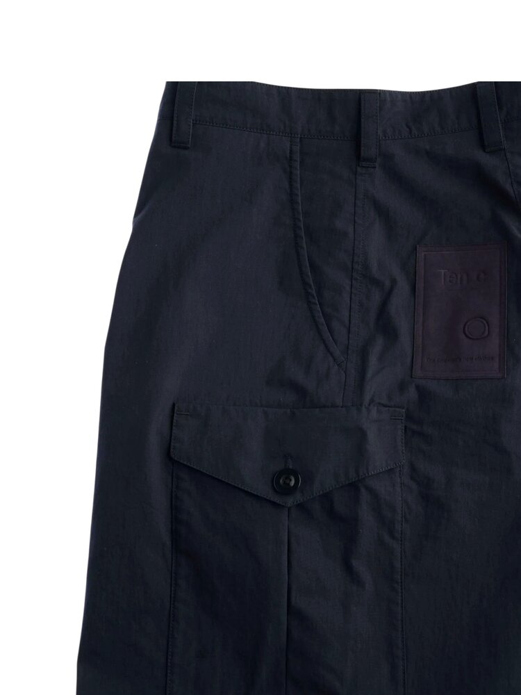 Ten C TEN C STRAIGHT-LEG PIECE DYED SHORTS NAVY