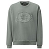 C.P. Company C.P. COMPANY DIAGONAL FLEECE BOXY LOGO SWEATER GUNMETAL GREY