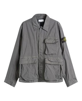 Stone Island STONE ISLAND CRINKLE REPS NY COACH JACKET PEARL GREY