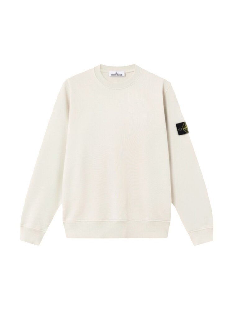 Stone Island STONE ISLAND ORGANIC COTTON FLEECE SWEATER IVORY
