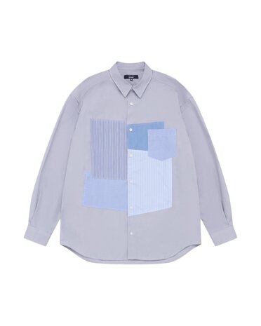 Comme des Garcons Homme COMME DES GARÇONS SHIRT PATCHWORK SHIRT GREY/MIX