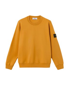 Stone Island STONE ISLAND ORGANIC COTTON FLEECE SWEATER TANGARINE