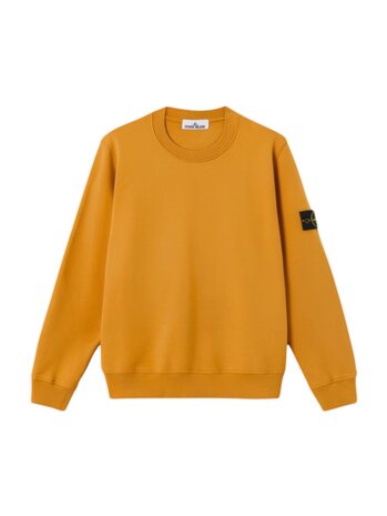 Stone Island STONE ISLAND ORGANIC COTTON FLEECE SWEATER TANGARINE