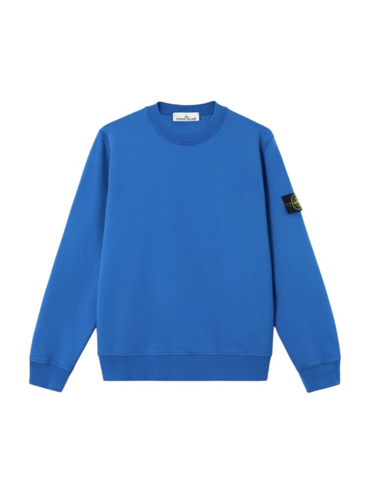 Stone Island STONE ISLAND ORGANIC COTTON FLEECE SWEATER BLUE
