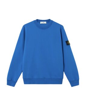 Stone Island STONE ISLAND ORGANIC COTTON FLEECE SWEATER BLUE