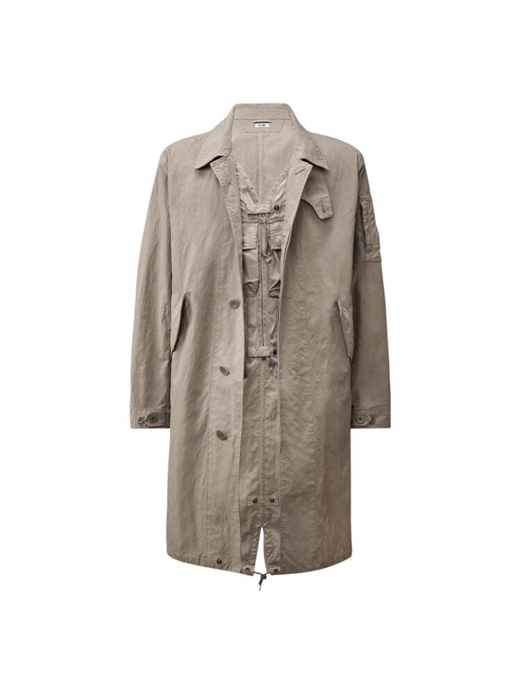 C.P. Company C.P. COMPANY TWILL FISHTAIL LENS CAR COAT DOVE GREY