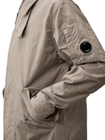 C.P. Company C.P. COMPANY TWILL FISHTAIL LENS CAR COAT DOVE GREY