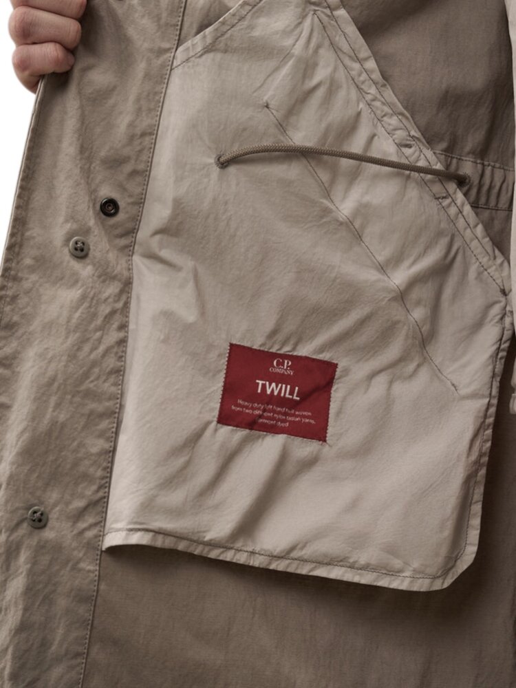 C.P. Company C.P. COMPANY TWILL FISHTAIL LENS CAR COAT DOVE GREY