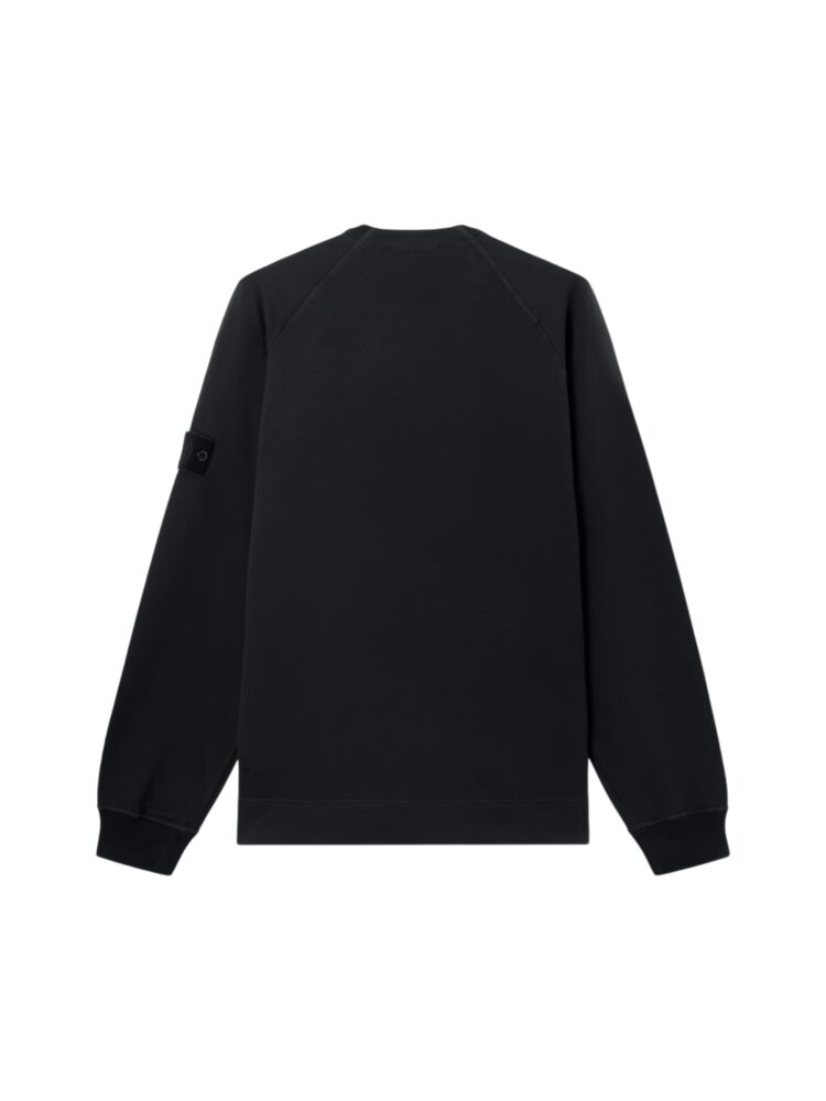 Stone Island STONE ISLAND GHOST COTTON STRETCH FLEECE SWEATER BLACK