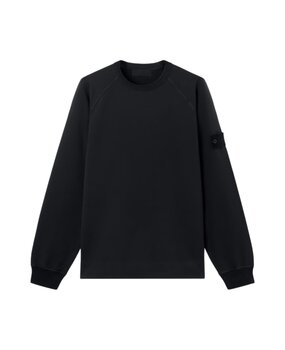 Stone Island STONE ISLAND GHOST COTTON STRETCH FLEECE SWEATER BLACK