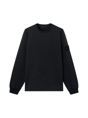 Stone Island STONE ISLAND GHOST COTTON STRETCH FLEECE SWEATER BLACK