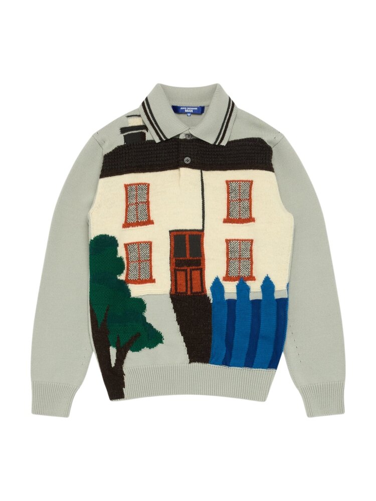 Comme des Garcons Homme COMME DES GARÇONS JUNYA WATANABE HOUSE KNIT PULLOVER BLUE/GRAY