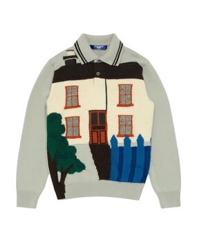 Comme des Garcons Homme COMME DES GARÇONS JUNYA WATANABE HOUSE KNIT PULLOVER BLUE/GRAY