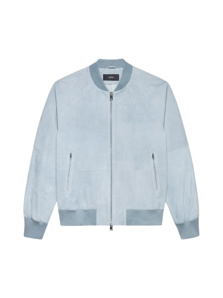 Arma ARMA SUEDE BOMBER JACKET VINTAGE BLUE