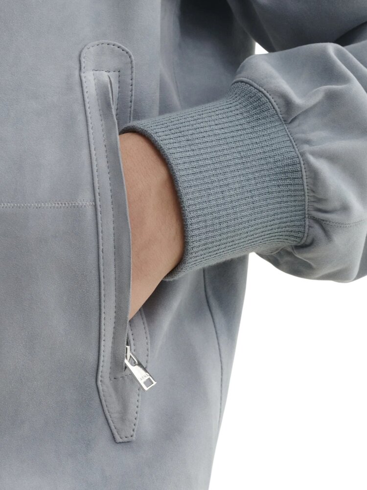 Arma ARMA SUEDE BOMBER JACKET VINTAGE BLUE