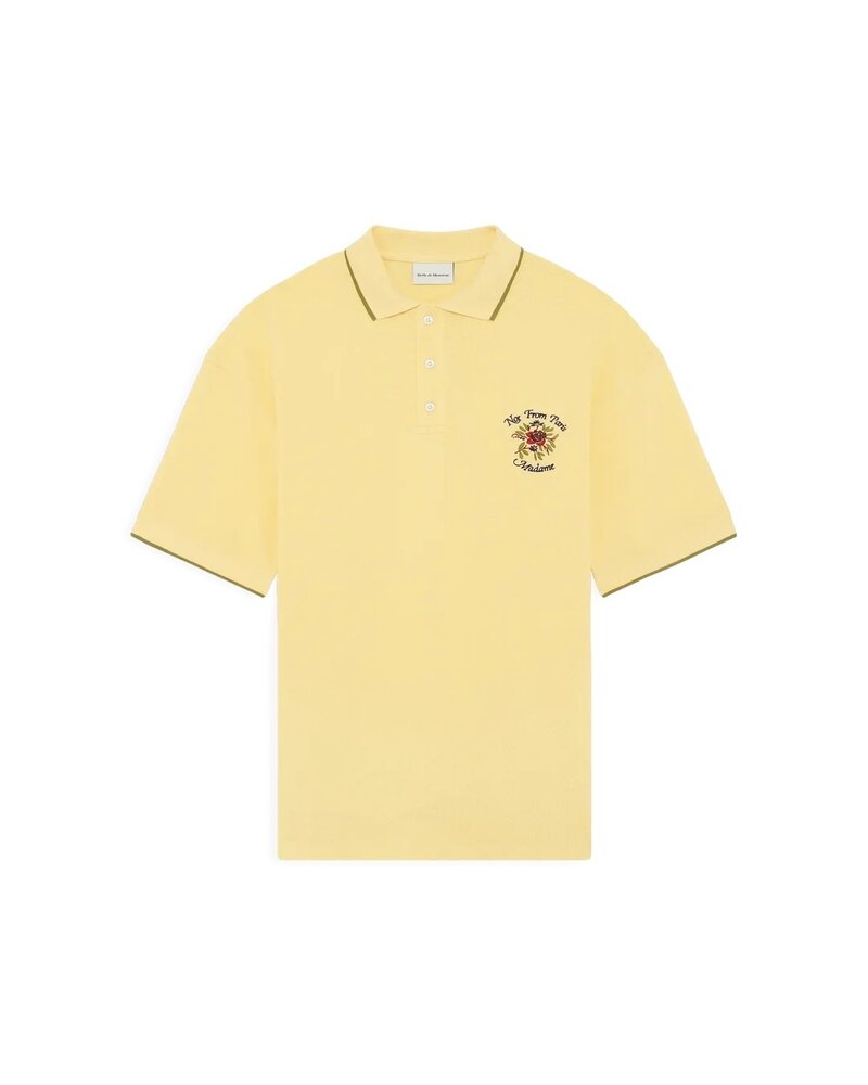 Drole De Monsieur DRÔLE DE MONSIEUR PIQUÉ SLOGAN ROSE LIGHT YELLOW