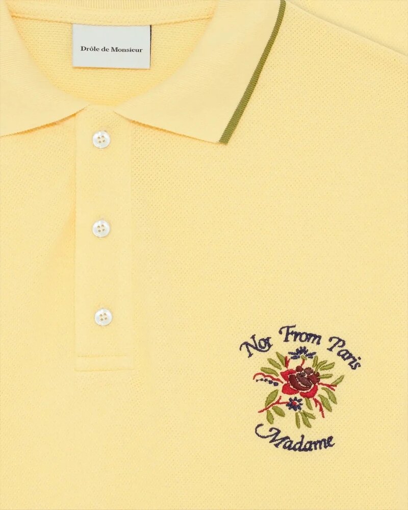 Drole De Monsieur DRÔLE DE MONSIEUR PIQUÉ SLOGAN ROSE LIGHT YELLOW