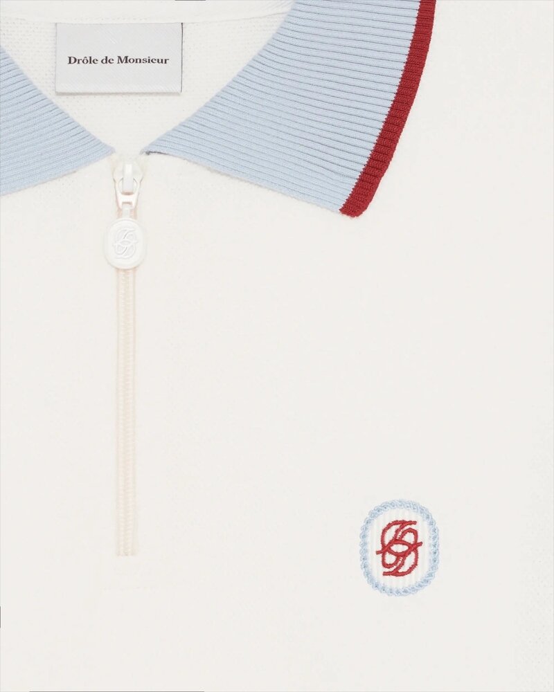 Drole De Monsieur DRÔLE DE MONSIEUR MIROIR LONGSLEEVE POLO OFF-WHITE