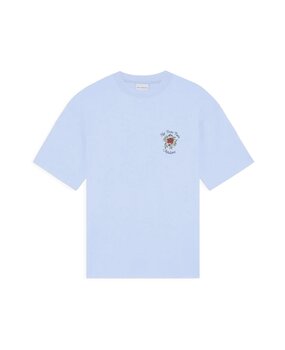 Drole De Monsieur DRÔLE DE MONSIEUR SLOGAN ROSE T-SHIRT LIGHT BLUE