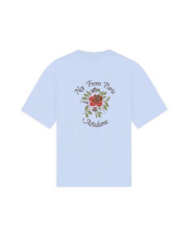 Drole De Monsieur DRÔLE DE MONSIEUR SLOGAN ROSE T-SHIRT LIGHT BLUE Drole De Monsieur DRÔLE DE MONSIEUR SLOGAN ROSE T-SHIRT LIGHT BLUE