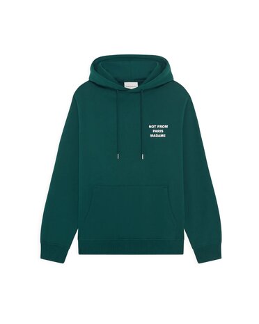 Drole De Monsieur DRÔLE DE MONSIEUR SLOGAN HOODIE DARK GREEN Drole De Monsieur DRÔLE DE MONSIEUR SLOGAN HOODIE DARK GREEN