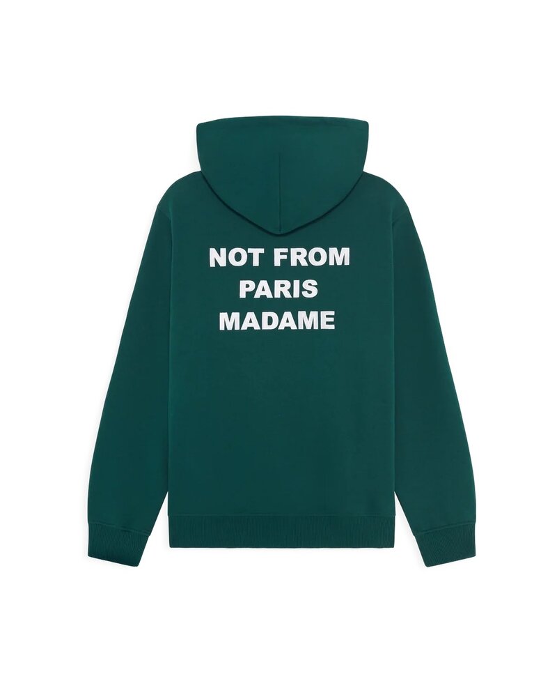 Drole De Monsieur DRÔLE DE MONSIEUR SLOGAN HOODIE DARK GREEN Drole De Monsieur DRÔLE DE MONSIEUR SLOGAN HOODIE DARK GREEN