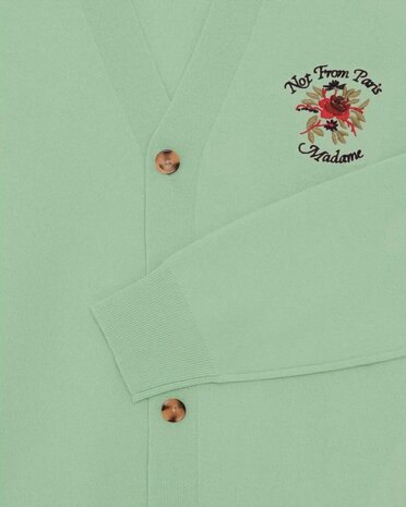 Drole De Monsieur DRÔLE DE MONSIEUR SLOGAN ROSE CARDIGAN GREEN