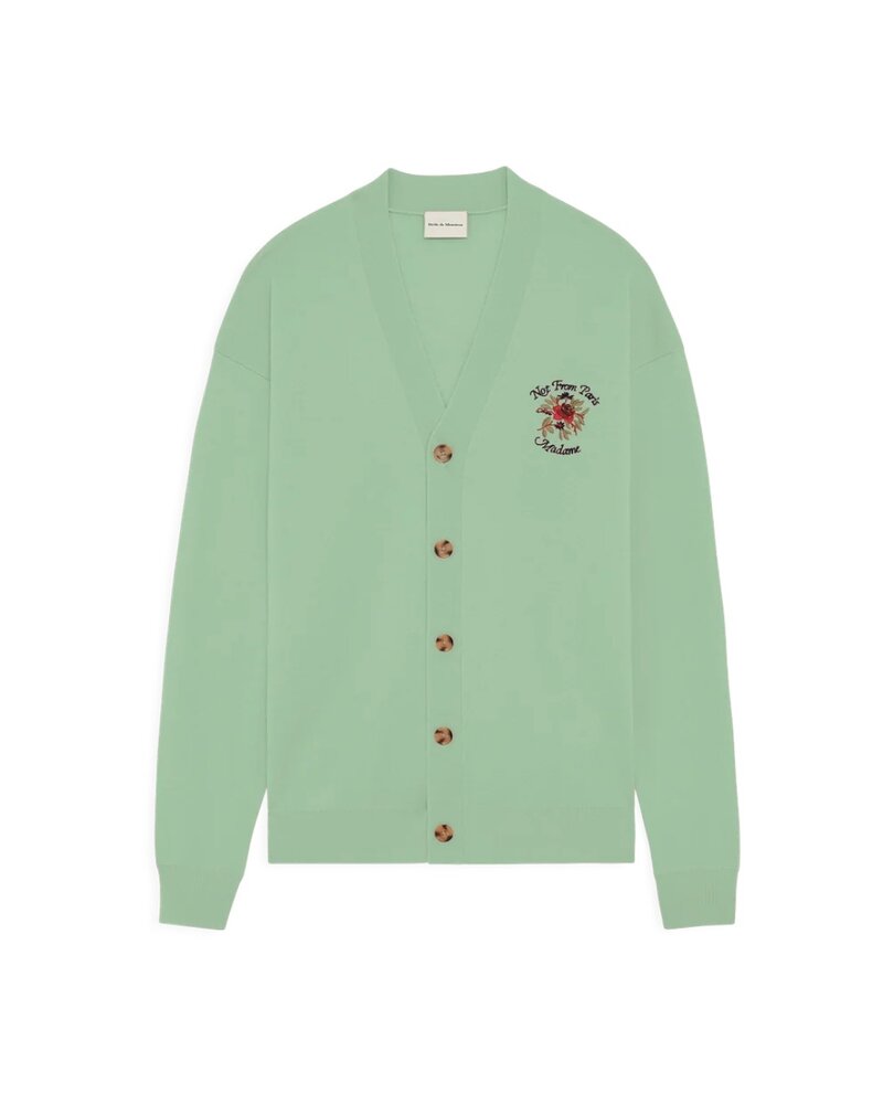 Drole De Monsieur DRÔLE DE MONSIEUR SLOGAN ROSE CARDIGAN GREEN