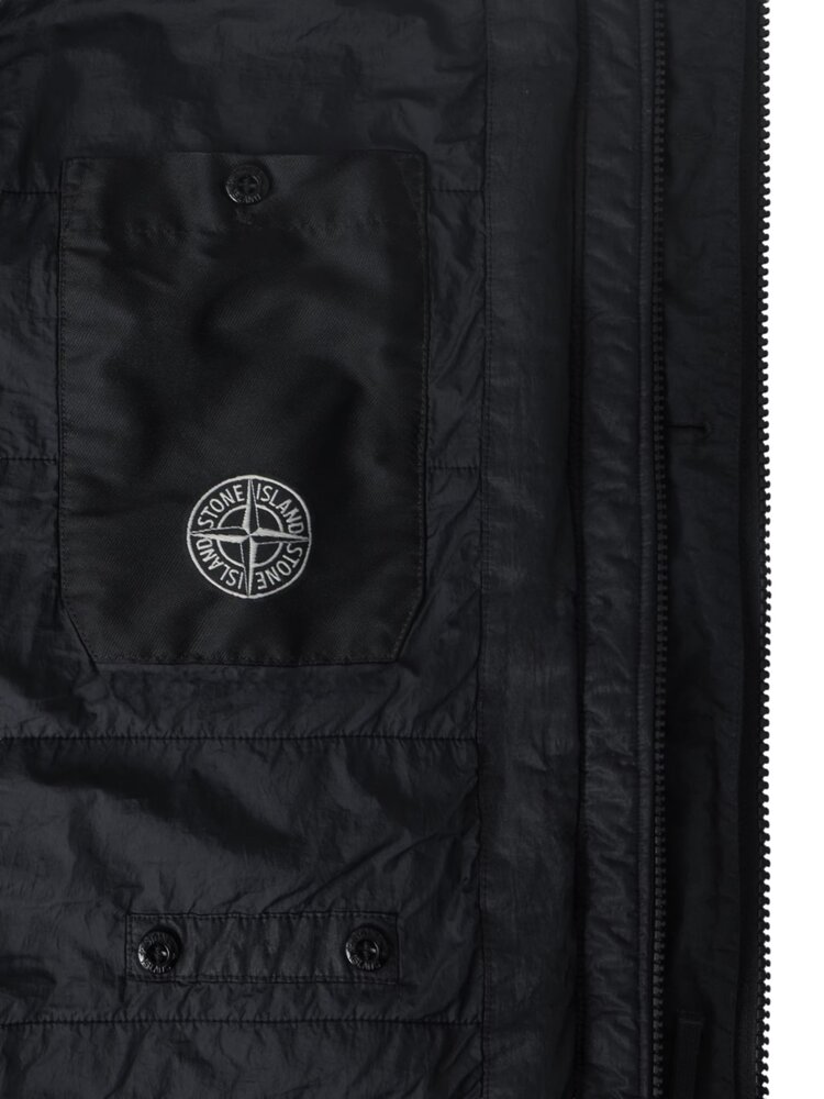 Stone Island STONE ISLAND DENSE NYLON-TC, HAND SPRAYED REFLECTIVE BLACK