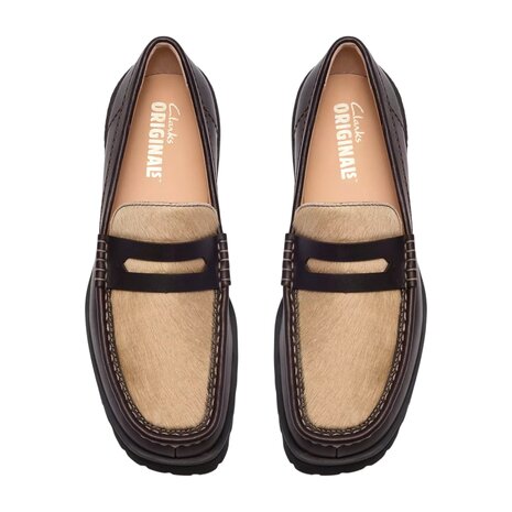 Clarks CLARKS YUKONER PENNY LOAFERS BROWN