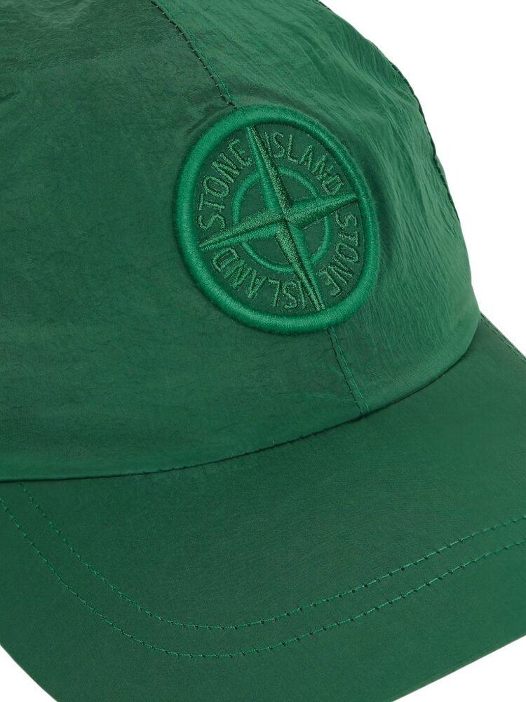 Stone Island STONE ISLAND NYLON METAL BASEBALL CAP MALACHITE GREEN
