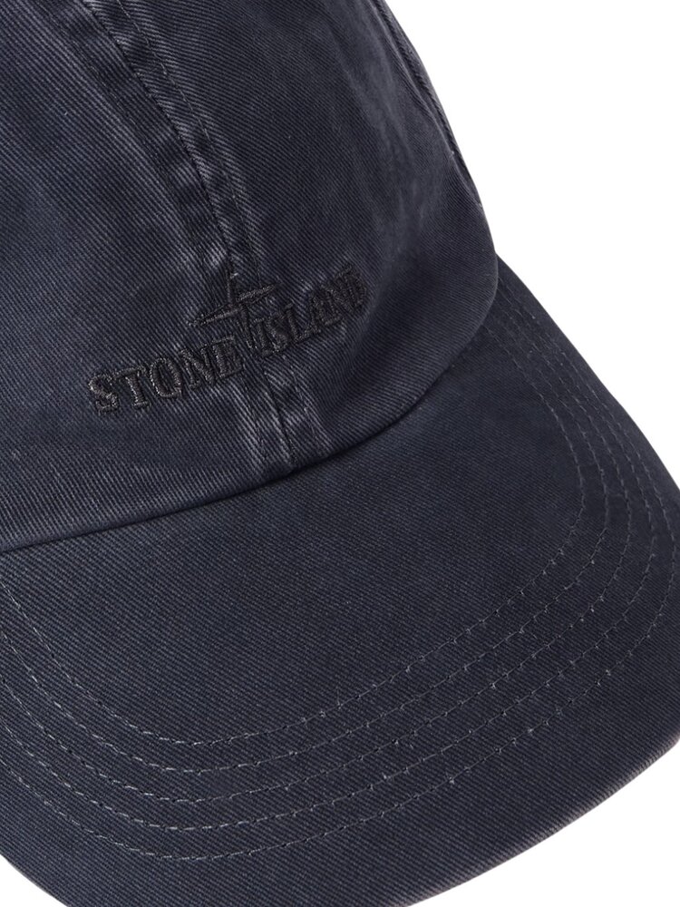 Stone Island STONE ISLAND BRUSHED COTTON GABARDINE CAP BLUE GREY